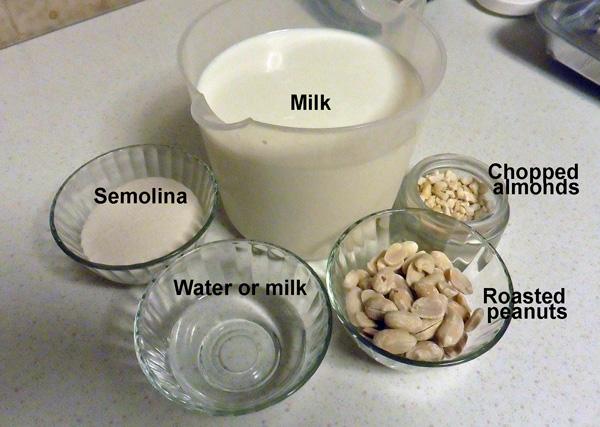 Ground Rice and Peanut Phirni Milk Pudding
