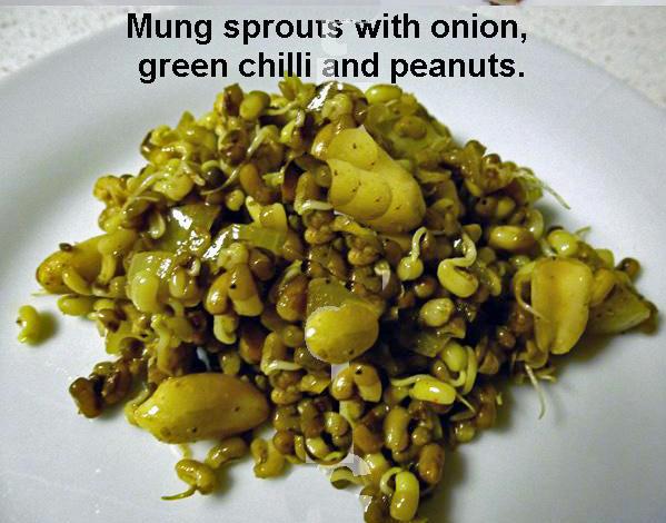 Sprouted Bengal Gram or Other Beans/Peas Stir-Fried