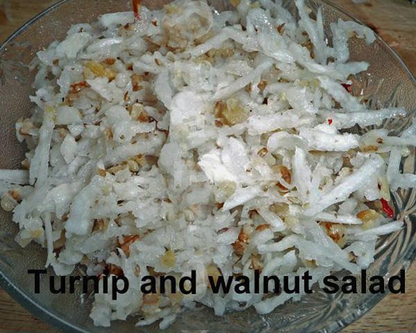 Turnip (or Mooli) & Walnut Salad