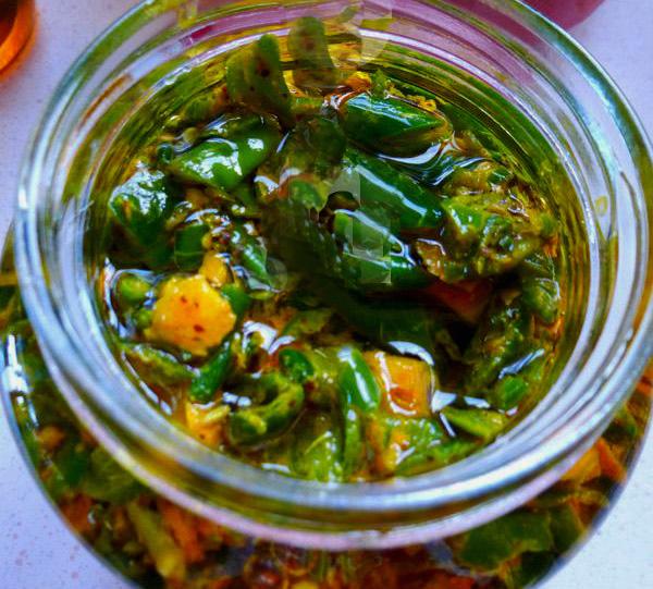Chilli Pickle 2b With Green (Fresh) Turmeric Roots