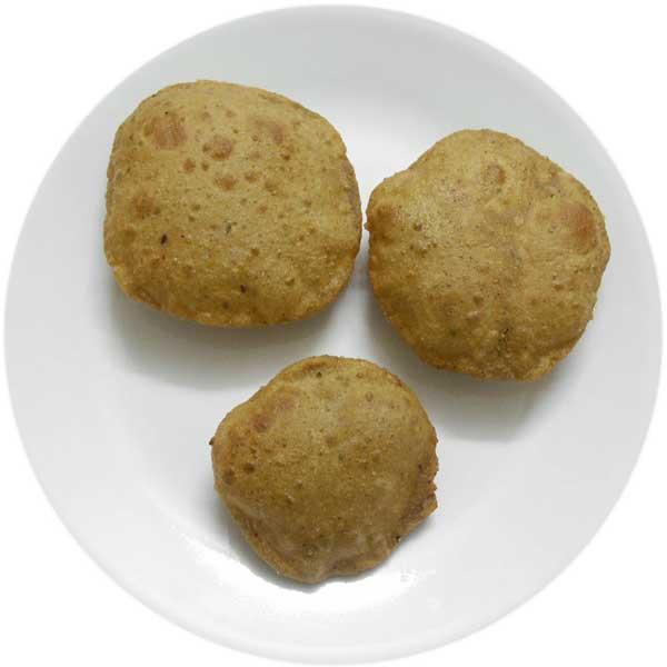 Urad Dal Kachauri (Split, Skinless Black Gram) - Deep Fried Indian Flat Bread