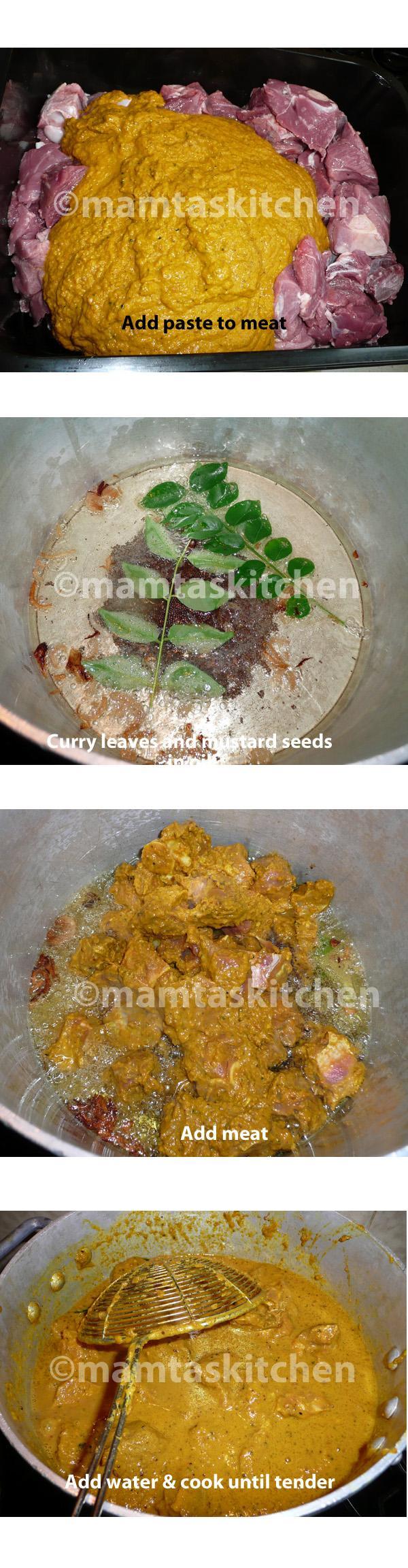 Pork or Beef or Lamb Vindaloo 1 (A Curry), Traditional Method