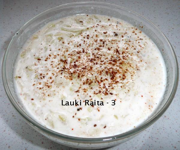 Bottle Gourd Raita 3 (Yoghurt), Spicy