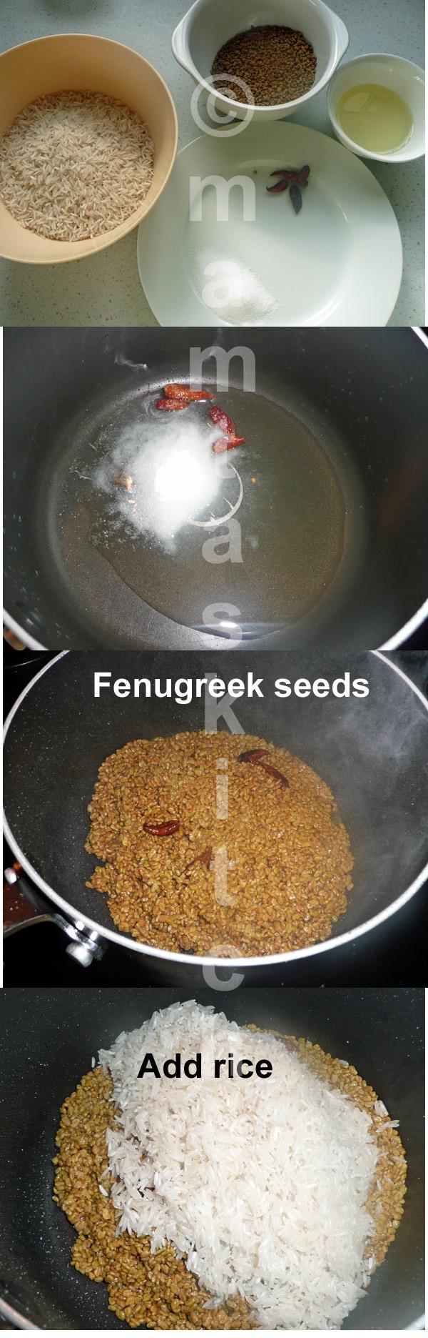 Fenugreek Seed Khitchri Or Pulao/Pilaf Rice